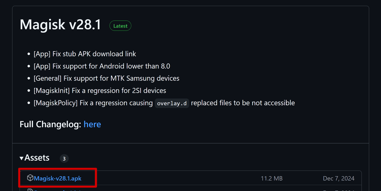 GitHub Releases ページのスクリーンショット。