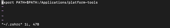 macOS のターミナルで Vim を使用している様子のスクリーンショット。